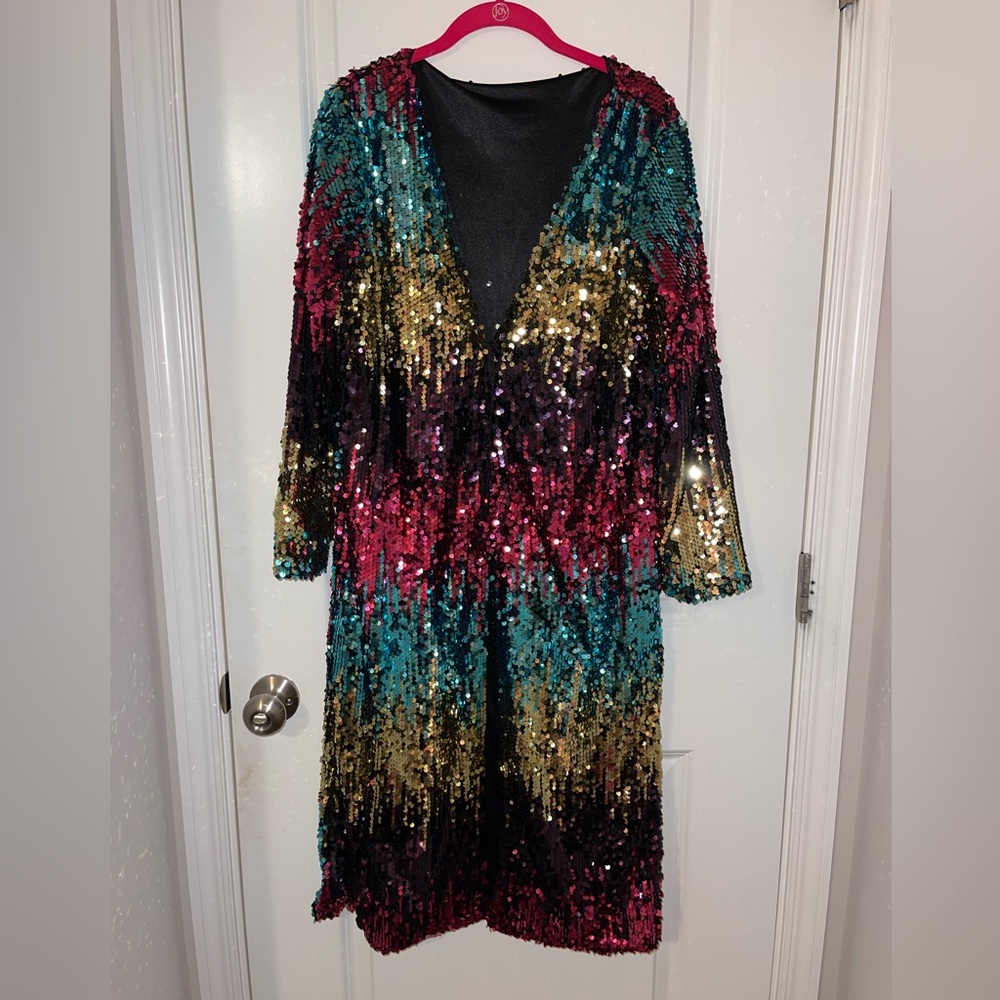 Multi color sequin jacket